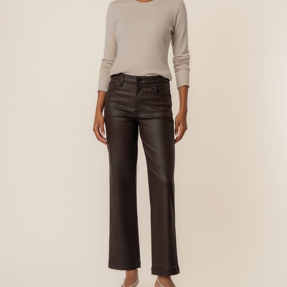 Kut from the Kloth Pattie Coated High Rise Straight Leg, Exclusive Size 00 / Cho